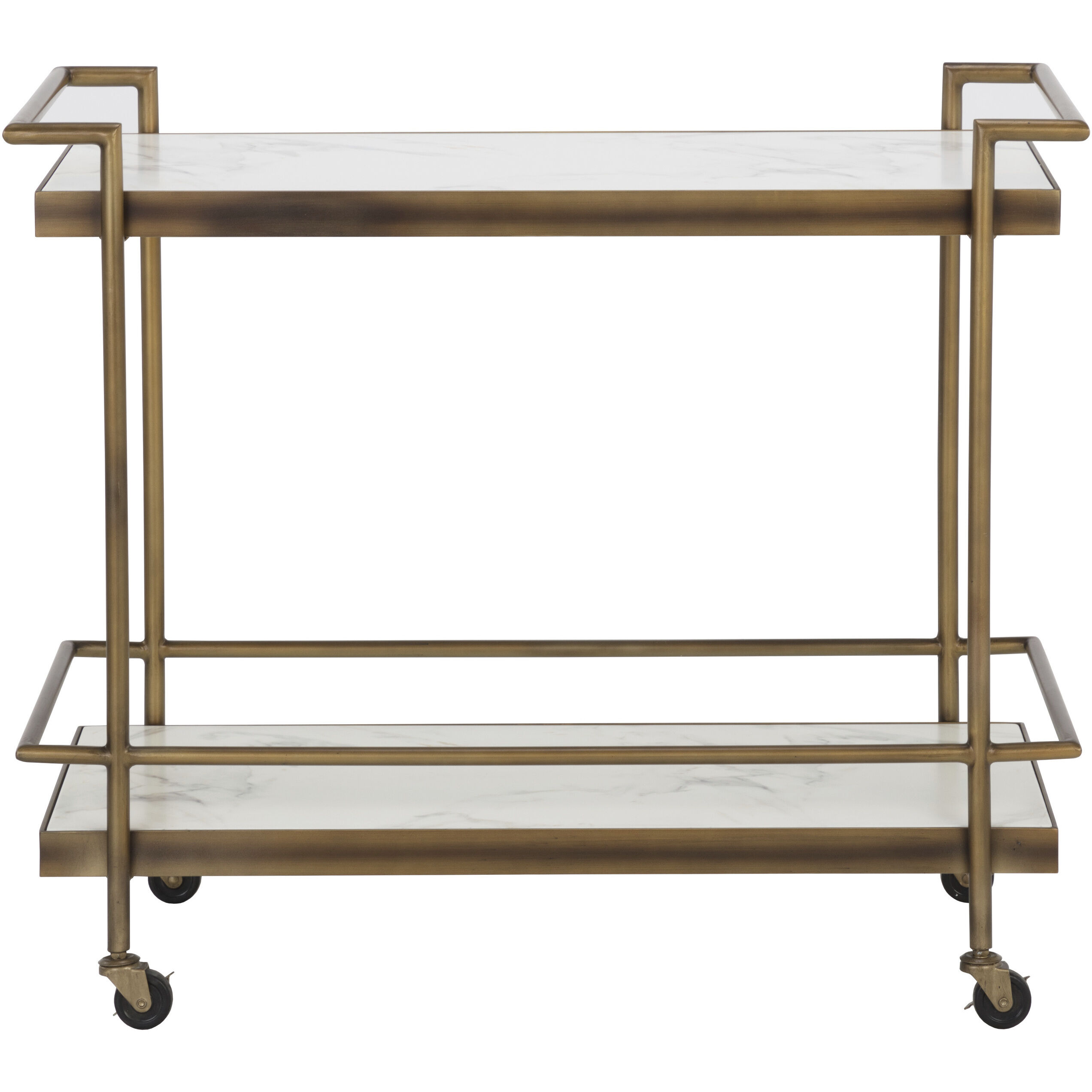 Contardi White / Rustic Bronze Outdoor Bar Cart